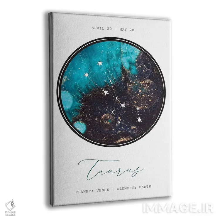 تابلو دکوراتیو صورت فلکی ثور اثر نائومی دیویس - نمای پرسپکتیو محصول