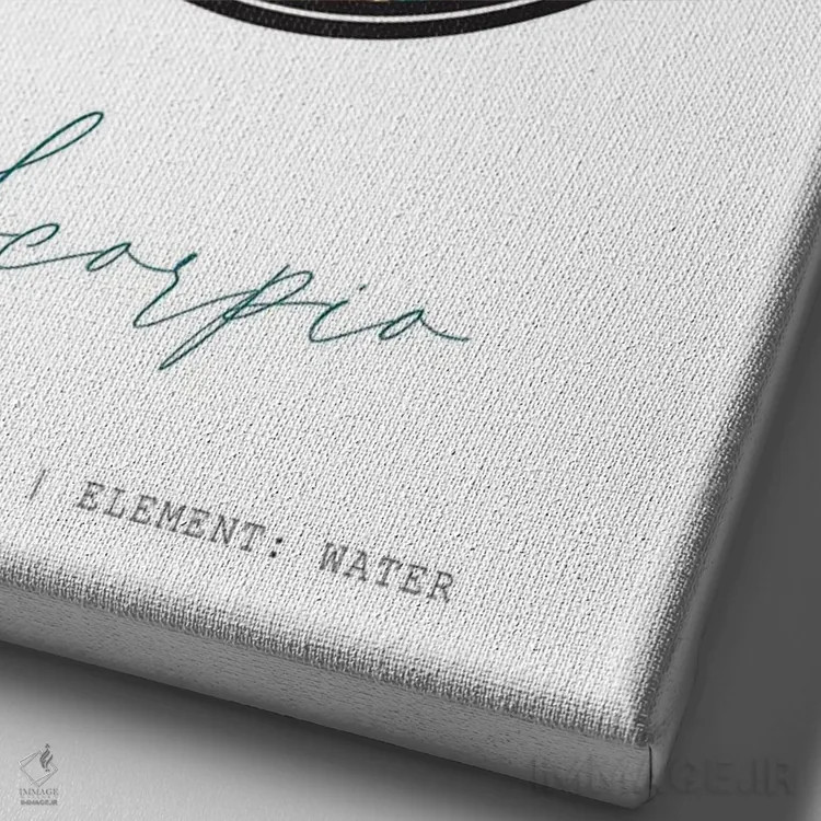 تابلو دکوراتیو صورت فلکی عقرب اثر نائومی دیویس - نمای نزدیک بافت بوم