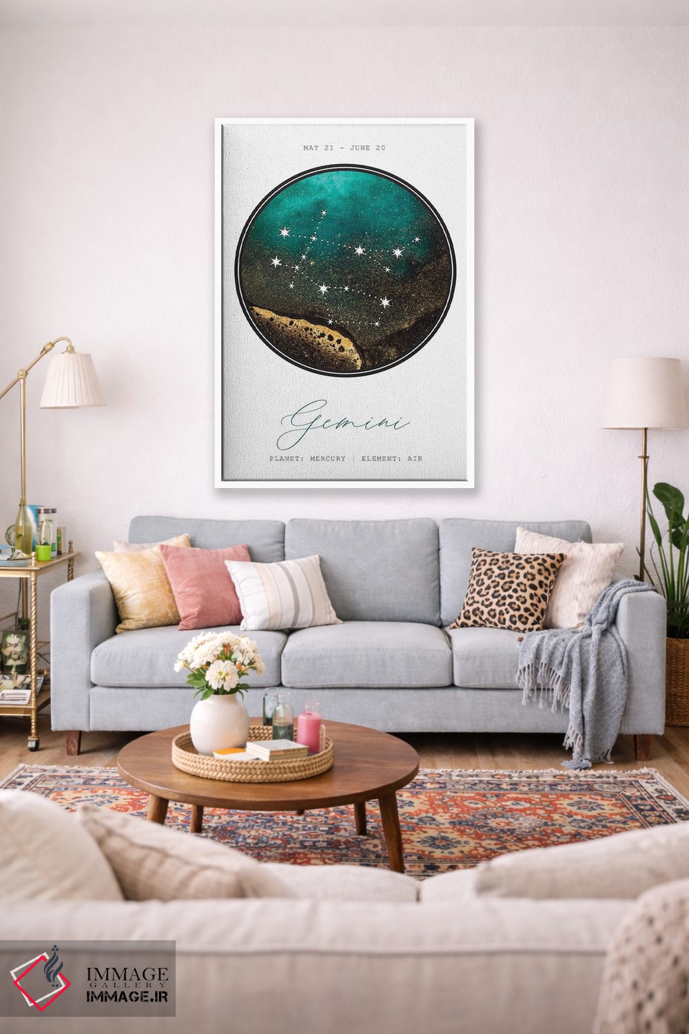 تابلو دکوراتیو صورت فلکی جوزا اثر نائومی دیویس - D1W