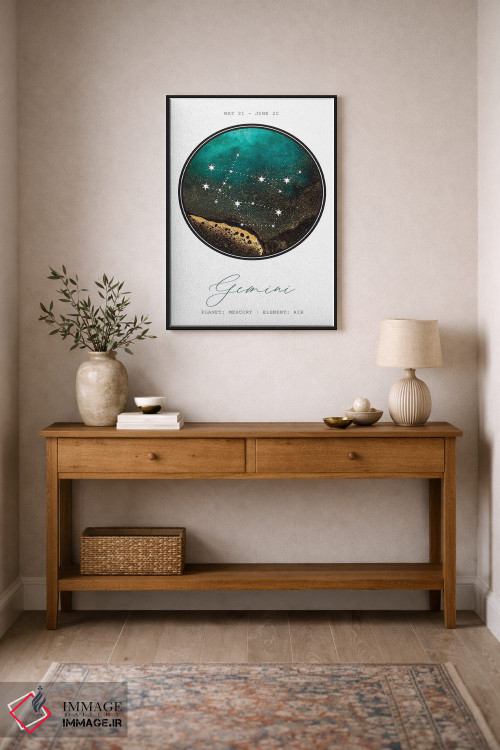 تابلو دکوراتیو صورت فلکی جوزا اثر نائومی دیویس - D2B