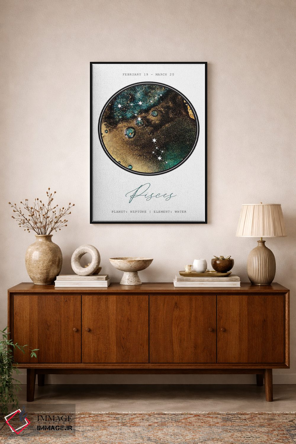 تابلو دکوراتیو صورت فلکی حوت اثر نائومی دیویس - D1B