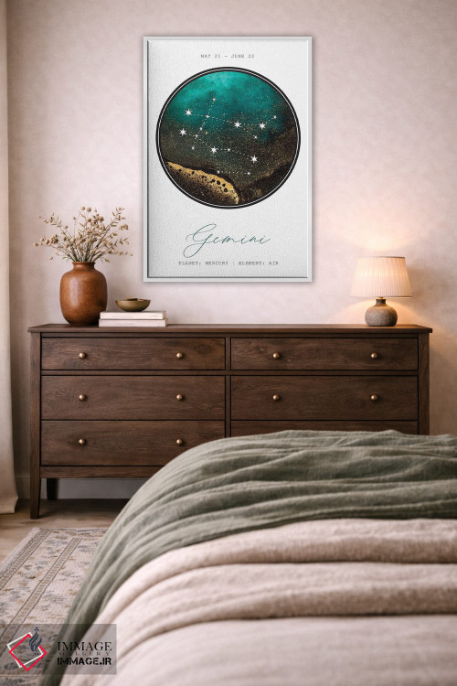 تابلو دکوراتیو صورت فلکی جوزا اثر نائومی دیویس - D3W