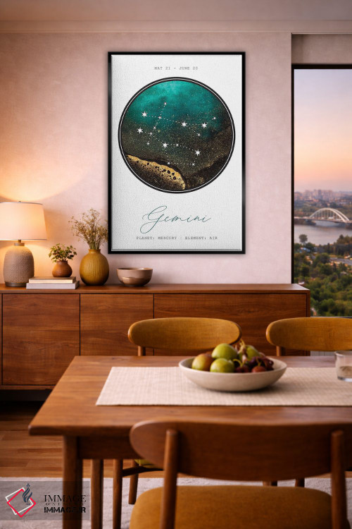 تابلو دکوراتیو صورت فلکی جوزا اثر نائومی دیویس - D6B