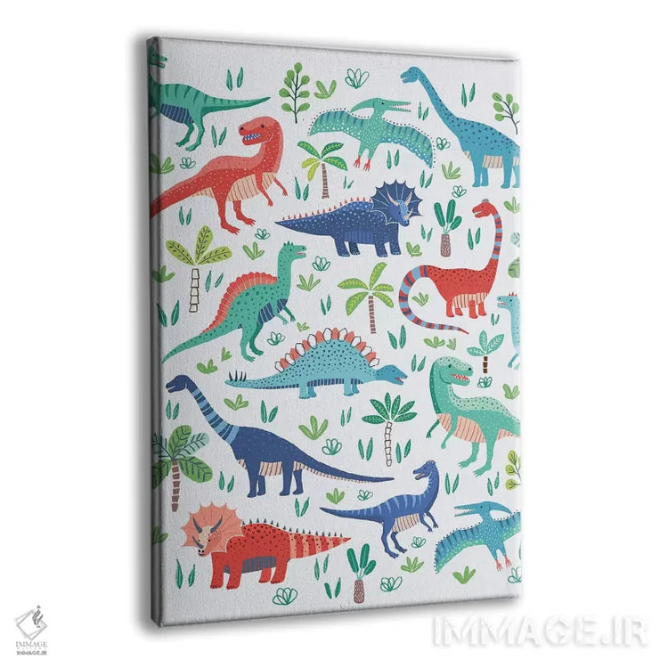 تابلو دکوراتیو بازی دایناسوری ۱ اثر نانسی مک کنزی - نمای پرسپکتیو محصول