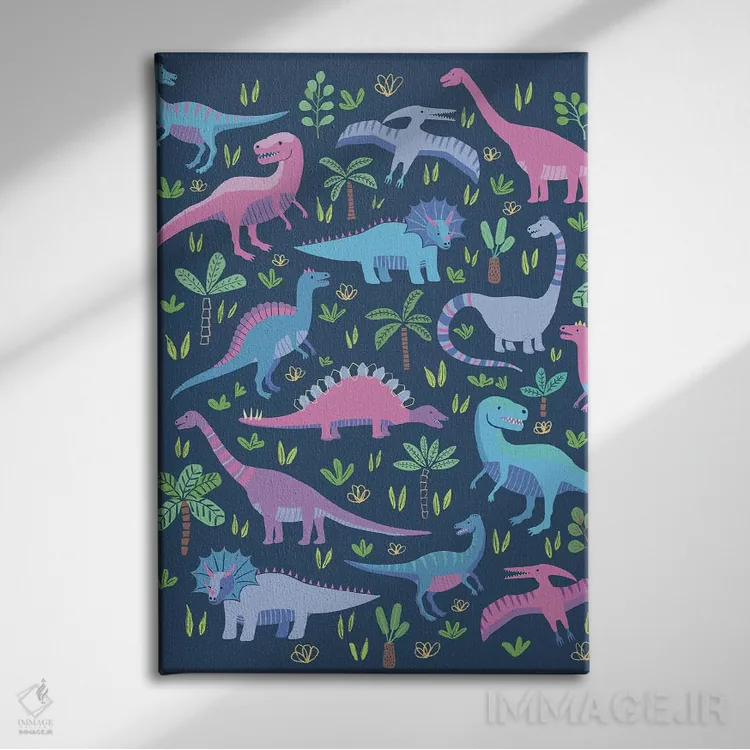 تابلو دکوراتیو بازی دایناسوری ۳ اثر نانسی مک کنزی - نمای روبهرو روی دیوار