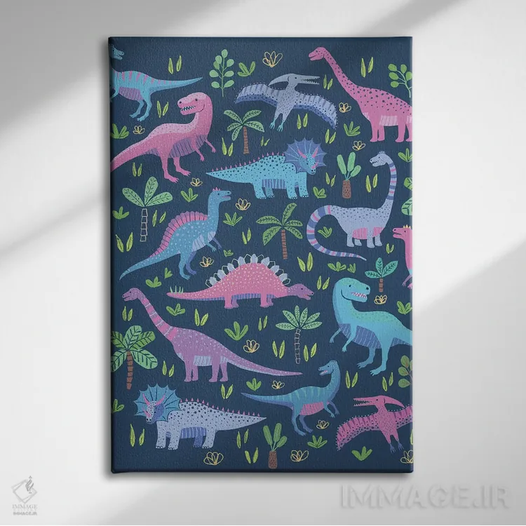 تابلو دکوراتیو بازی دایناسوری ۲ اثر نانسی مک کنزی - نمای روبهرو روی دیوار