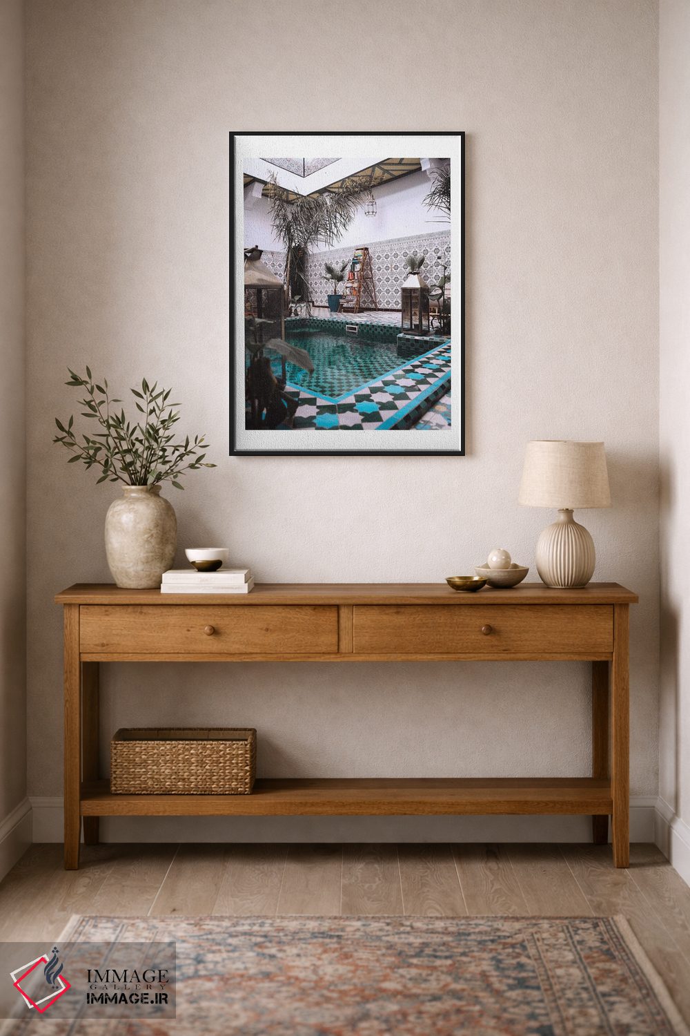 تابلو دکوراتیو استخر مراکشی آبی اثر نائومی دیویس - D2B