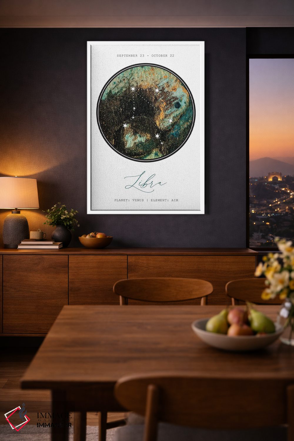 تابلو دکوراتیو صورت فلکی میزان اثر نائومی دیویس - D2W