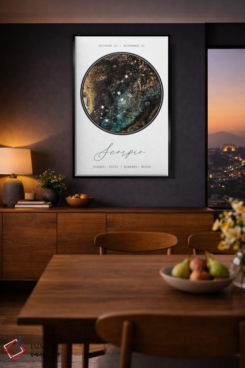 تابلو دکوراتیو صورت فلکی عقرب اثر نائومی دیویس - D2B