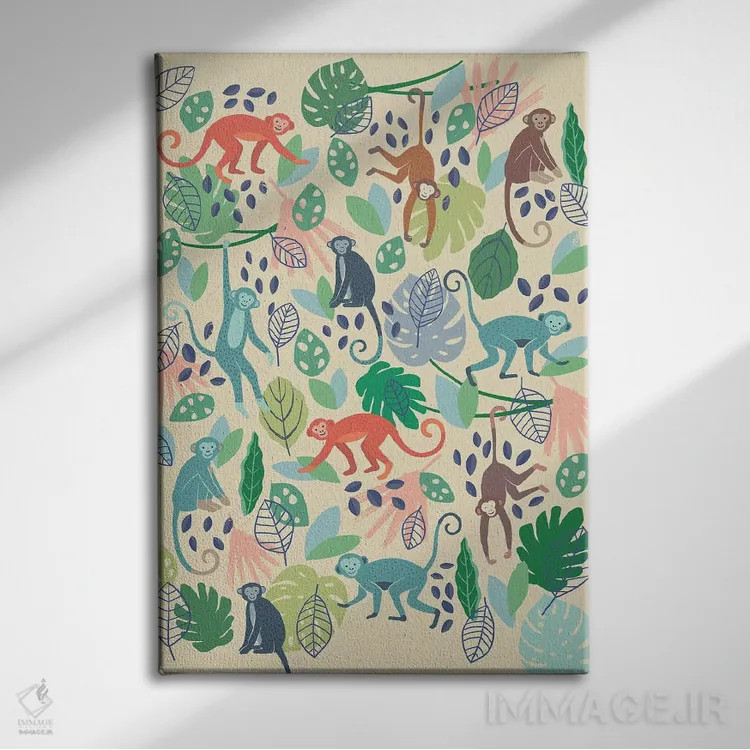 تابلو دکوراتیو دوستان جنگلی ۴ اثر نانسی مک کنزی - نمای روبهرو روی دیوار