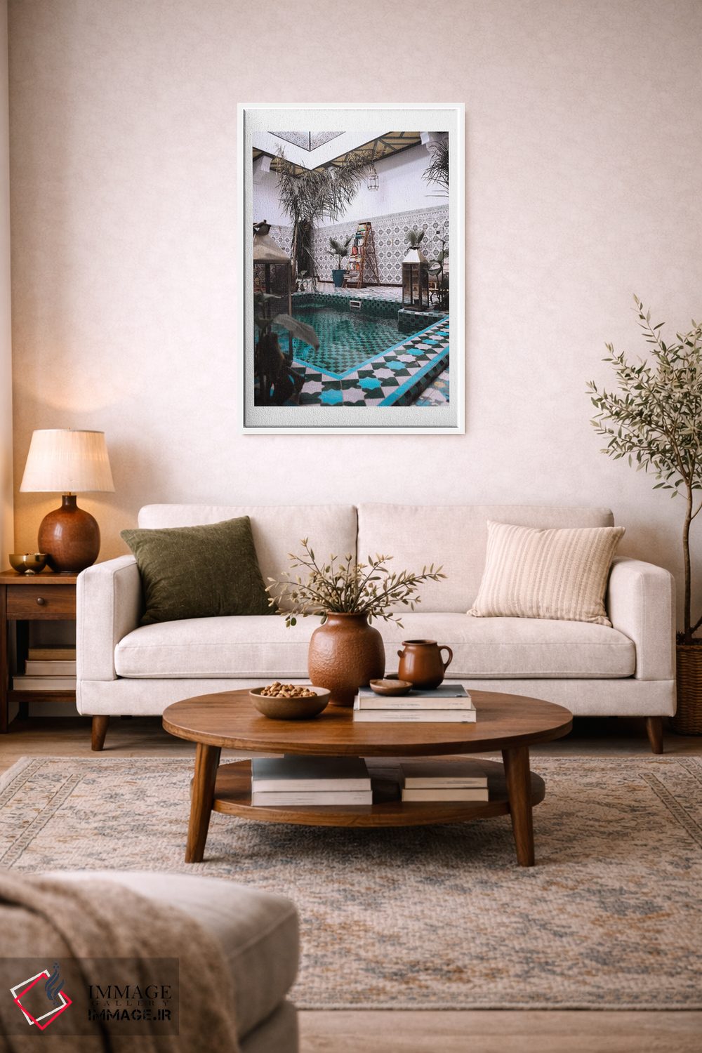 تابلو دکوراتیو استخر مراکشی آبی اثر نائومی دیویس - D3W