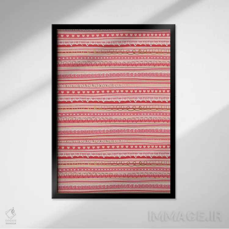 تابلو انتزاعی قلب و روح اثر نانسی مک کنزی - نمای قابدار مشکی