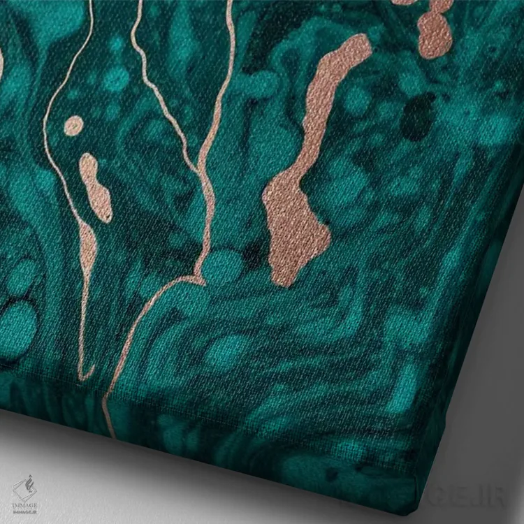 تابلو انتزاعی ماربلینگ سبز اثر نانسی مک کنزی - نمای نزدیک بافت بوم