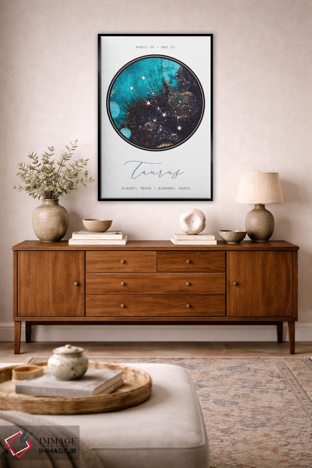 تابلو دکوراتیو صورت فلکی ثور اثر نائومی دیویس - D4B