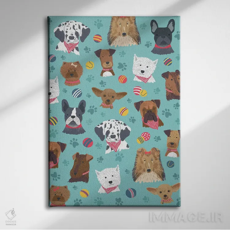 تابلو دکوراتیو سگ و استخوان روزمره ۲ اثر نانسی مک کنزی - نمای روبهرو روی دیوار