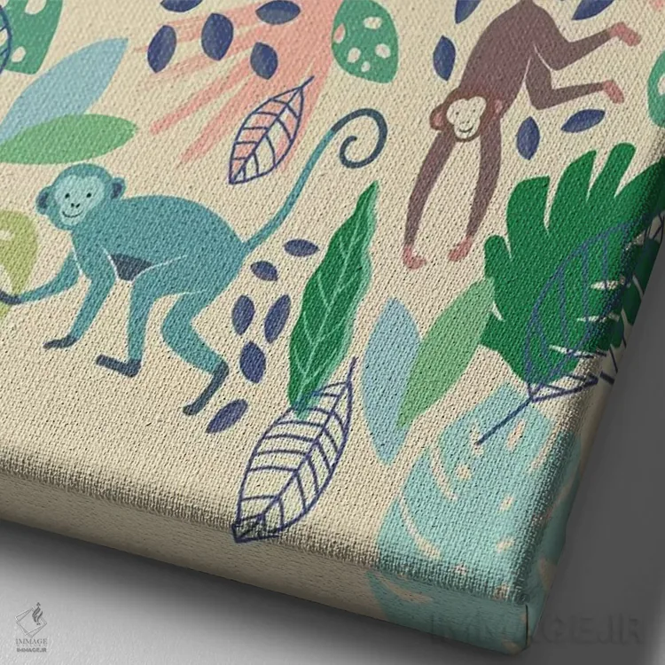 تابلو دکوراتیو دوستان جنگلی ۴ اثر نانسی مک کنزی - نمای نزدیک بافت بوم