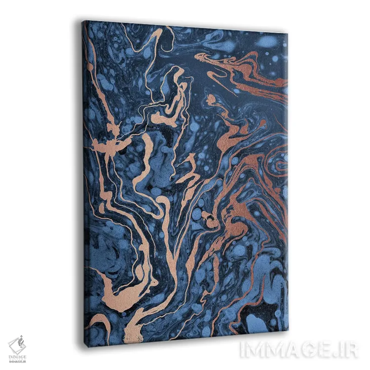 تابلو انتزاعی ماربلینگ آبی اثر نانسی مک کنزی - نمای پرسپکتیو محصول