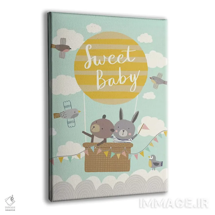 تابلو دکوراتیو ماجراجویی بادکنکی کودکانه ۳ اثر نانسی مک کنزی - نمای پرسپکتیو محصول