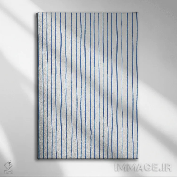 تابلو انتزاعی آشپزخانه آبی خانه ۲ اثر نانسی مک کنزی - نمای روبهرو روی دیوار