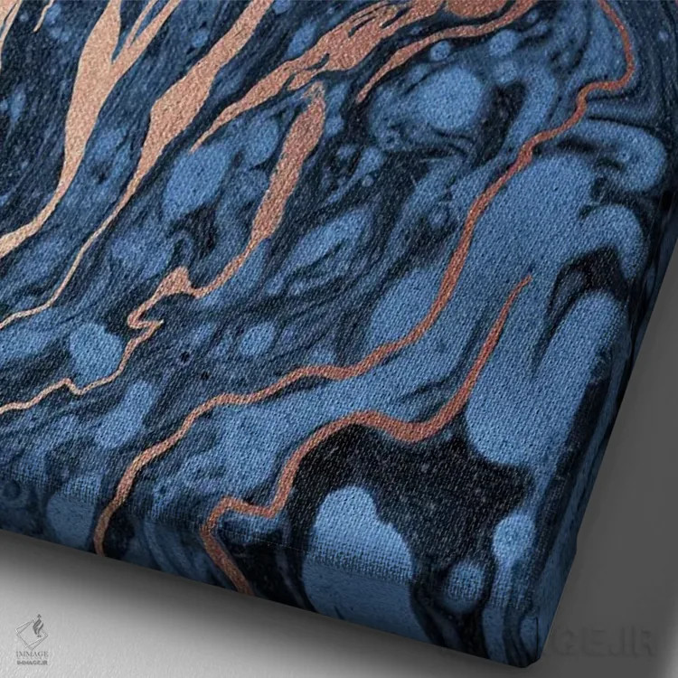 تابلو انتزاعی ماربلینگ آبی اثر نانسی مک کنزی - نمای نزدیک بافت بوم