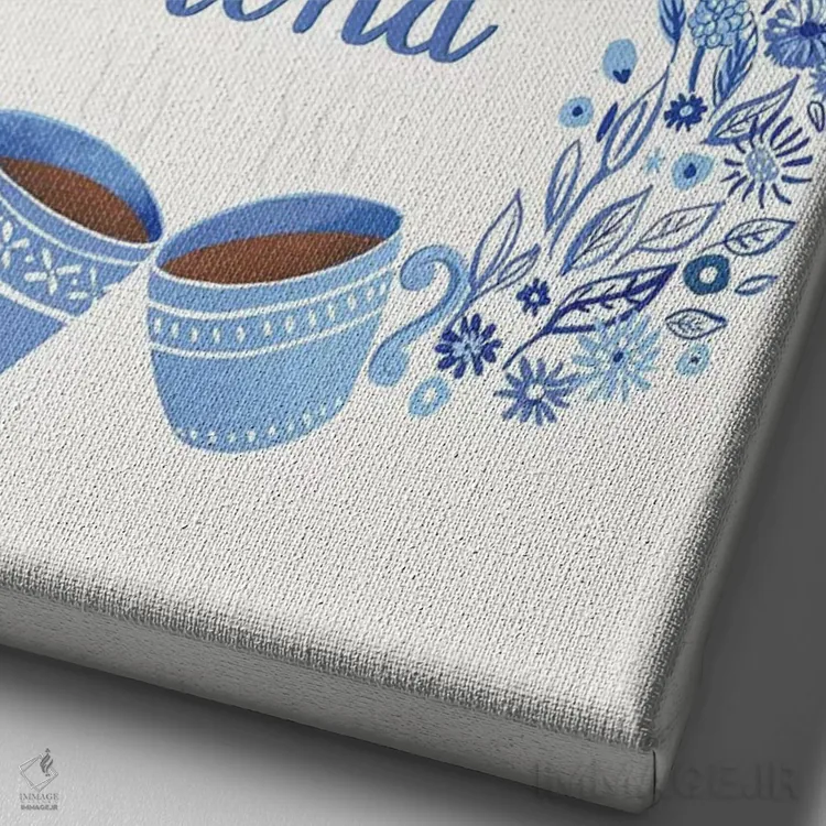 تابلو دکوراتیو آشپزخانه آبی خانه ۵ اثر نانسی مک کنزی - نمای نزدیک بافت بوم