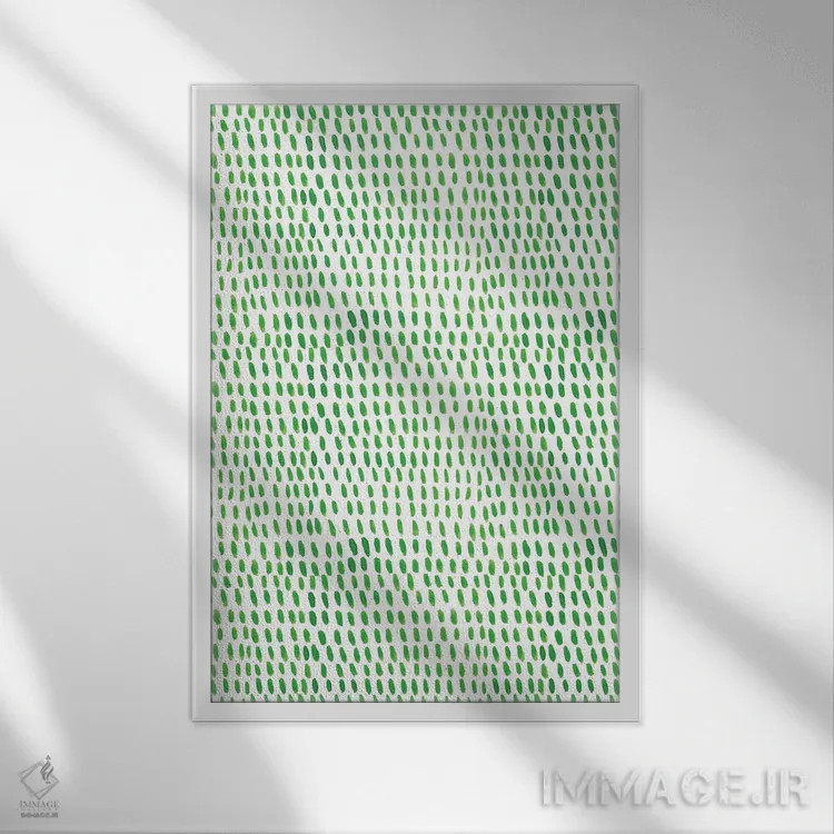تابلو انتزاعی آشپزخانه آبی خانگی هفت اثر نانسی مک کنزی - نمای قابدار سفید