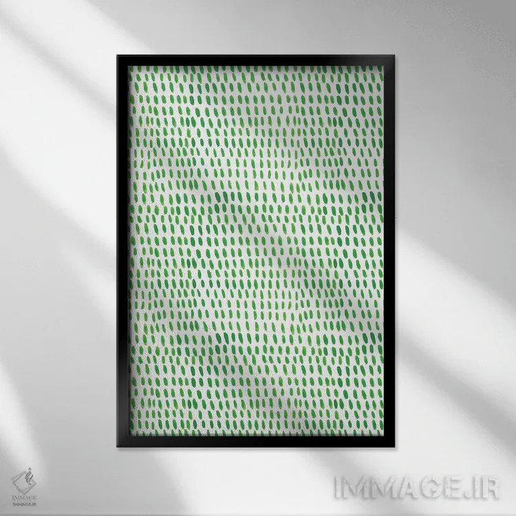 تابلو انتزاعی آشپزخانه آبی خانگی هفت اثر نانسی مک کنزی - نمای قابدار مشکی