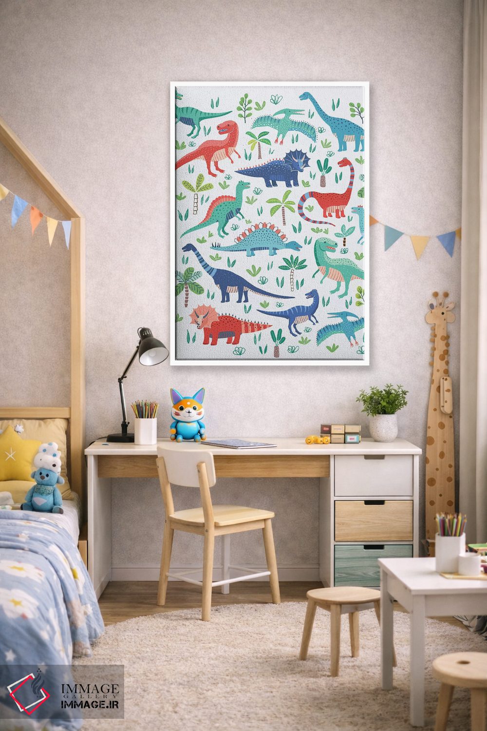 تابلو دکوراتیو بازی دایناسوری ۱ اثر نانسی مک کنزی - D1W