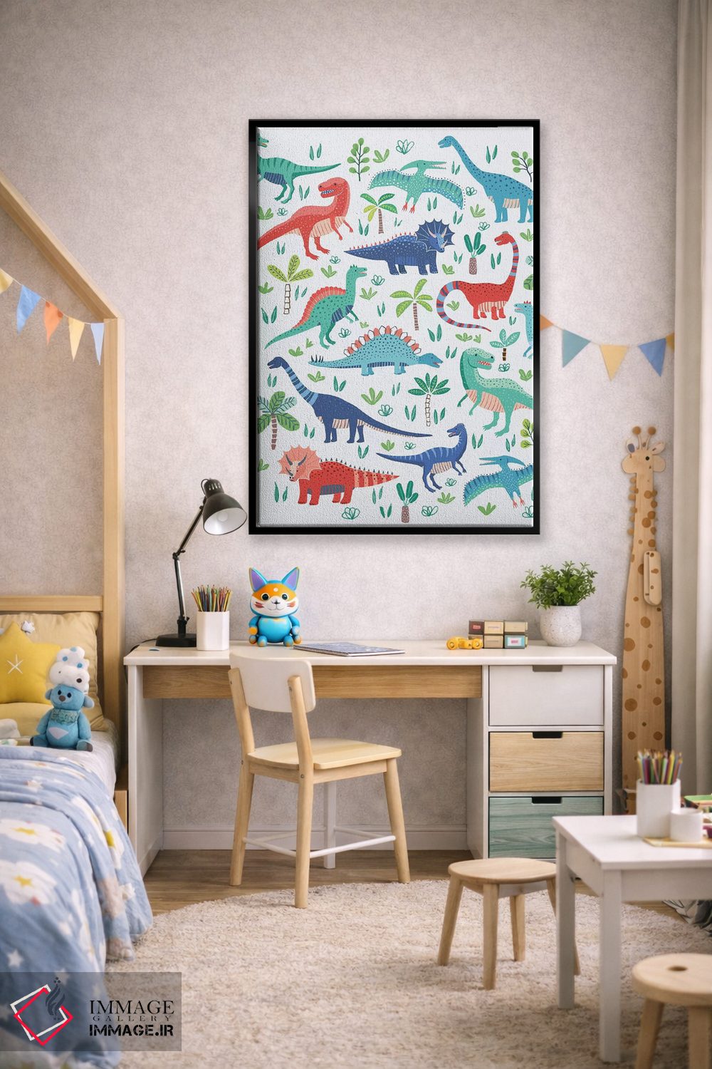 تابلو دکوراتیو بازی دایناسوری ۱ اثر نانسی مک کنزی - D2B