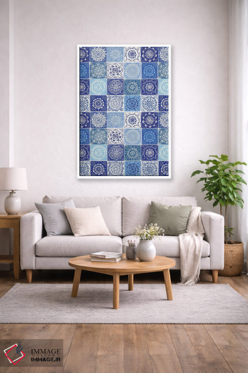 تابلو انتزاعی آشپزخانه آبی خانه ۱ اثر نانسی مک کنزی - D1W