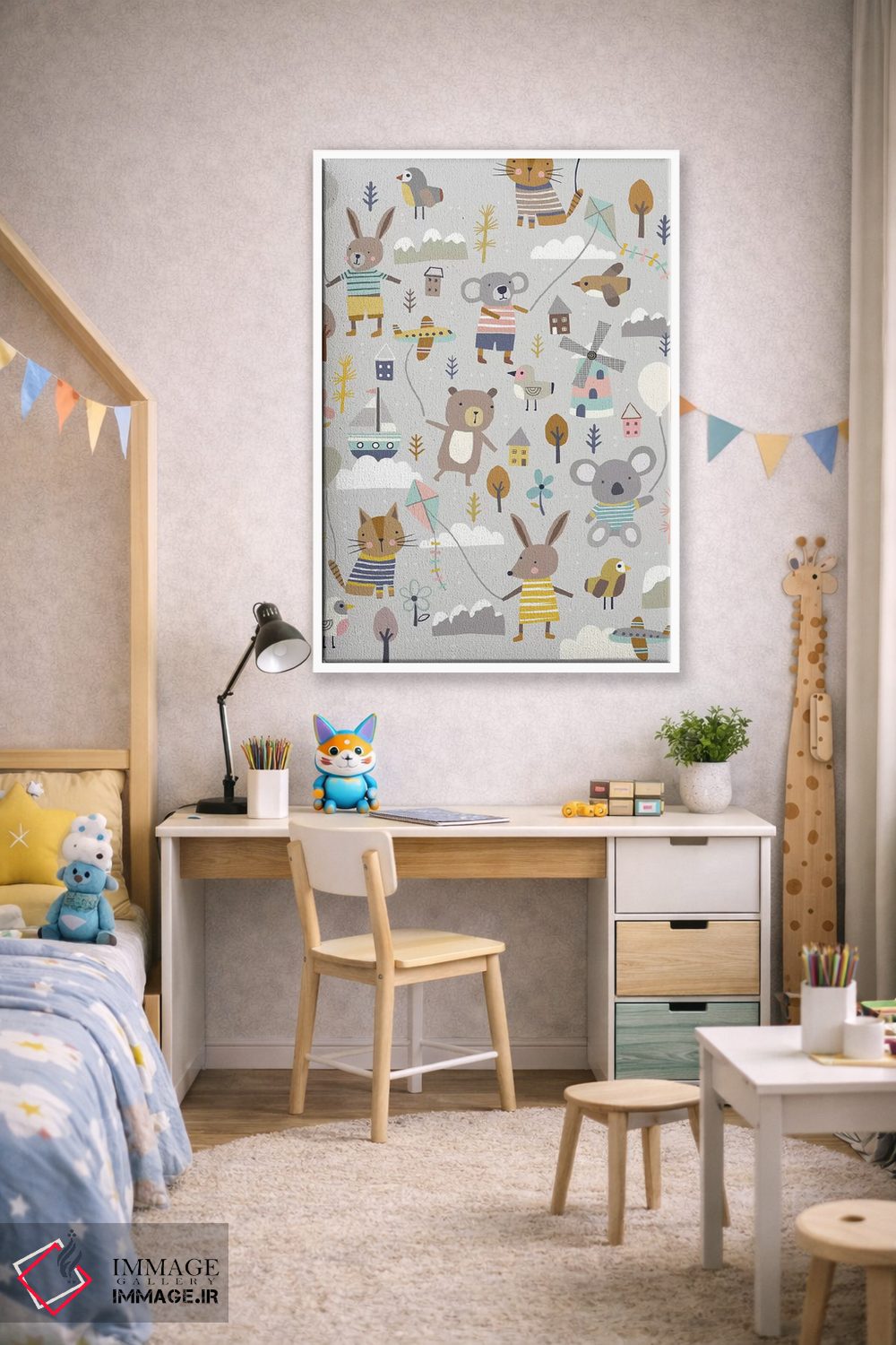 تابلو دکوراتیو ماجراجویی بادکنکی کودکانه ۲ اثر نانسی مک کنزی - D1W