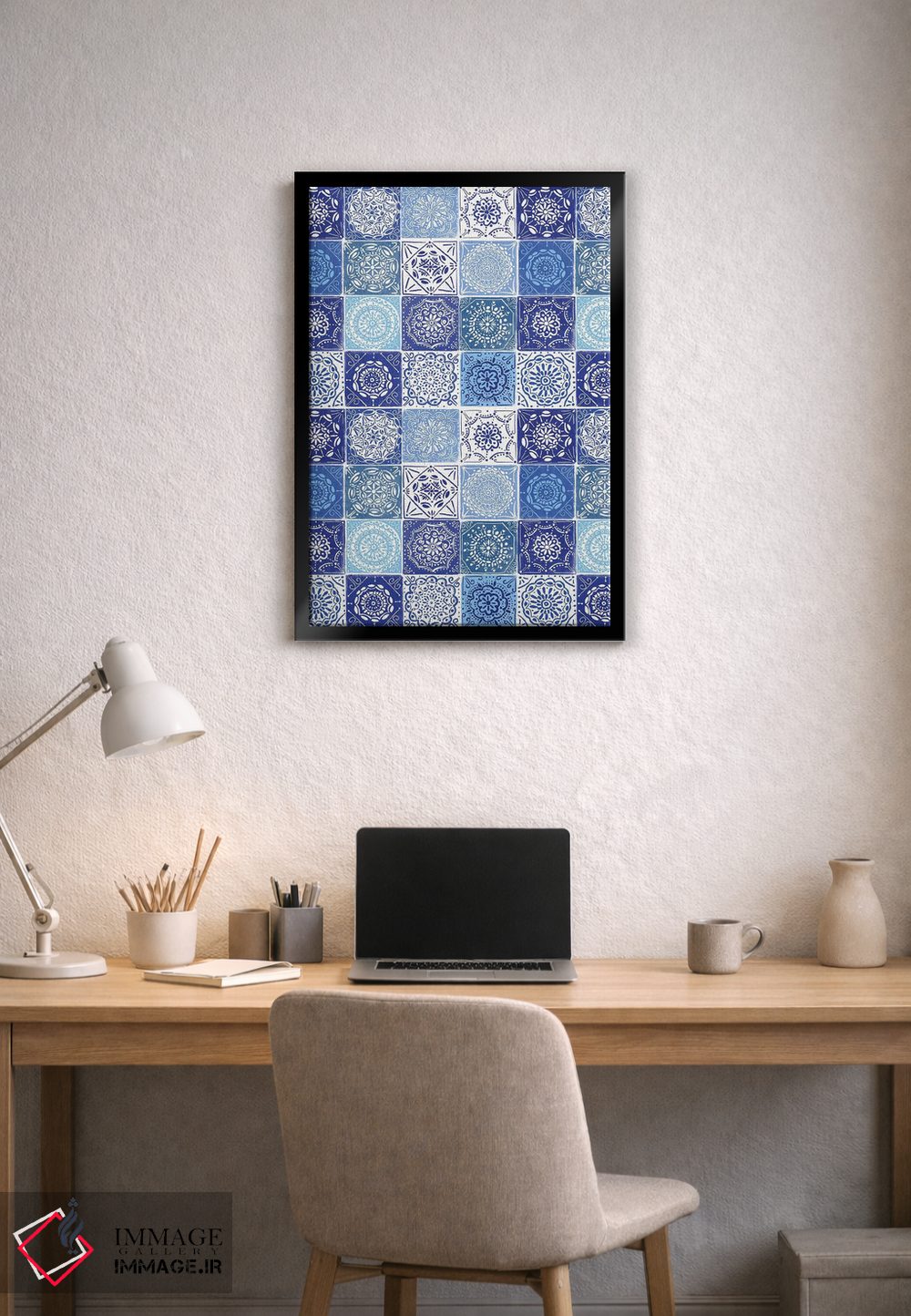 تابلو انتزاعی آشپزخانه آبی خانه ۱ اثر نانسی مک کنزی - D3B