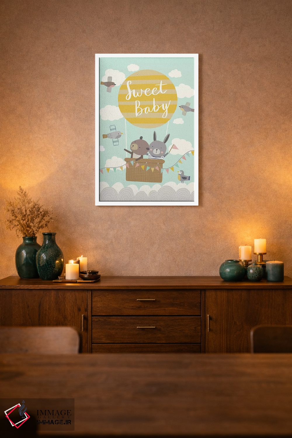 تابلو دکوراتیو ماجراجویی بادکنکی کودکانه ۳ اثر نانسی مک کنزی - D1W