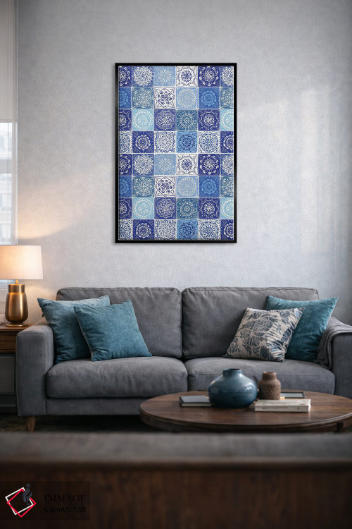 تابلو انتزاعی آشپزخانه آبی خانه ۱ اثر نانسی مک کنزی - D6B