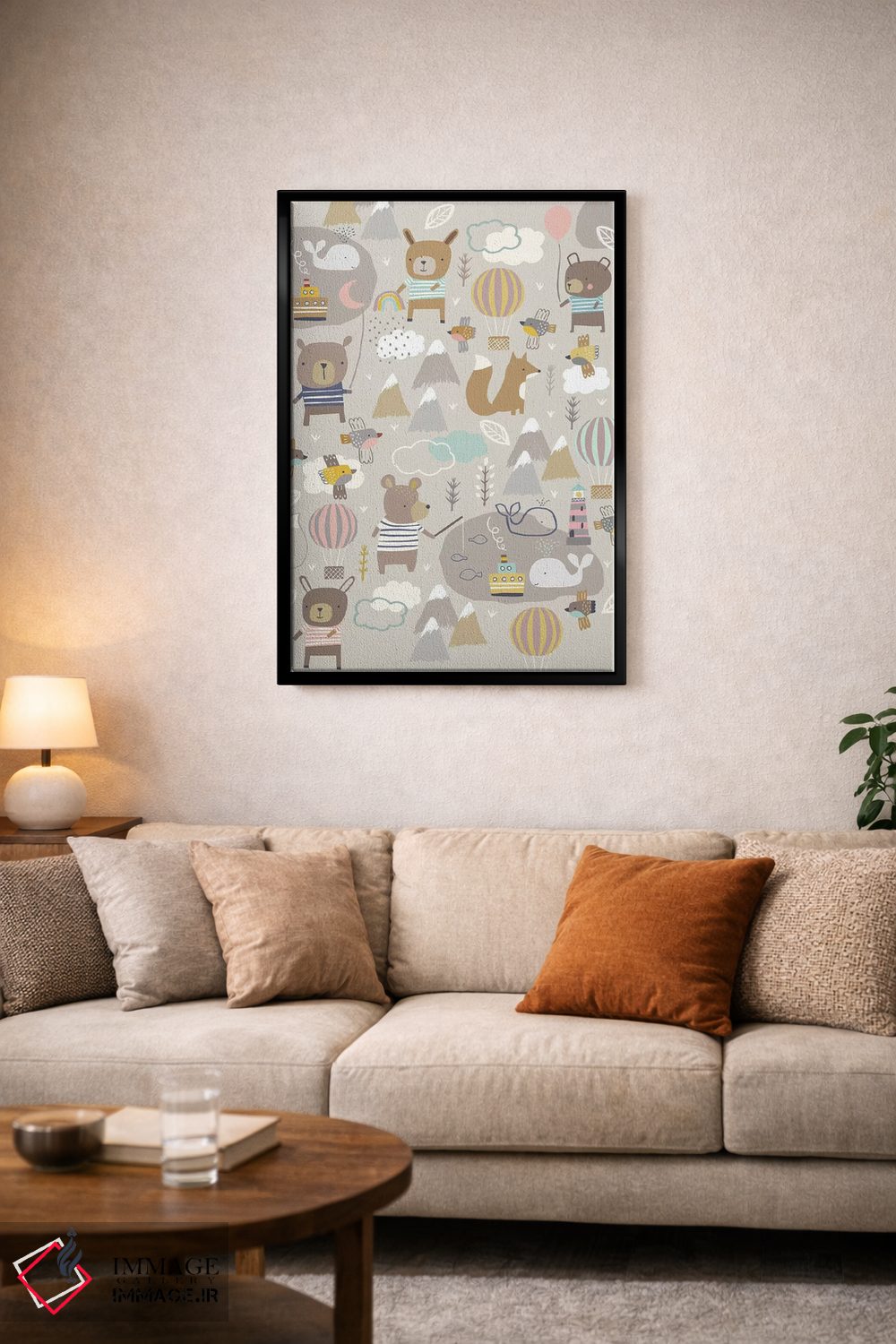 تابلو دکوراتیو ماجراجویی بادکنکی کودکانه ۱ اثر نانسی مک کنزی - D4B