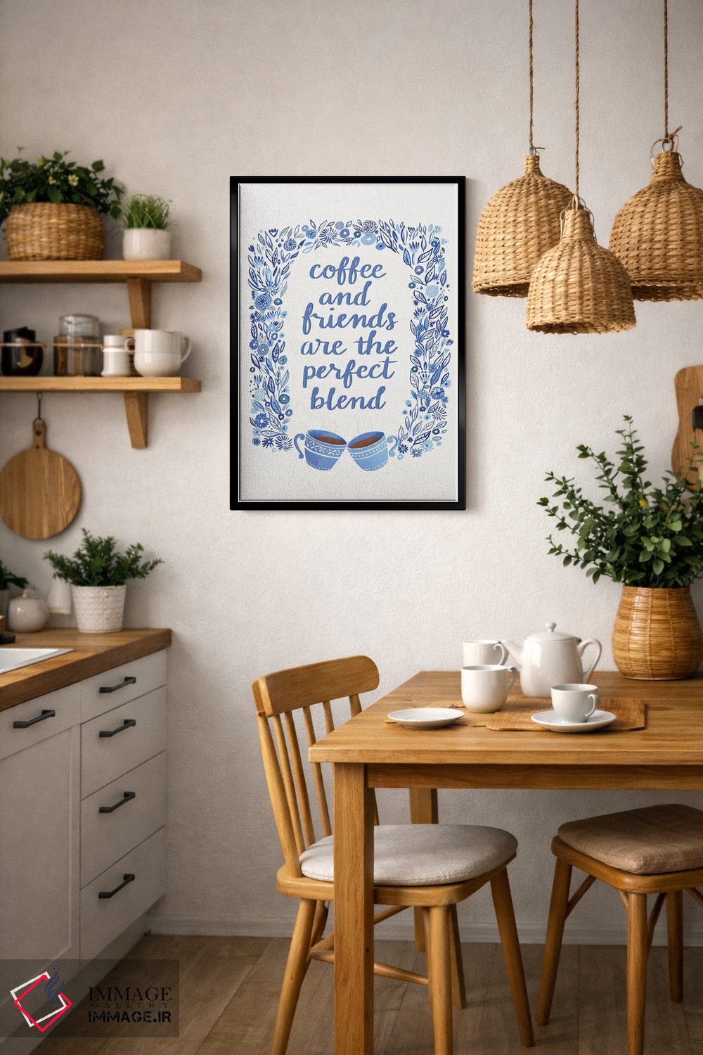 تابلو دکوراتیو آشپزخانه آبی خانه ۵ اثر نانسی مک کنزی - D4B