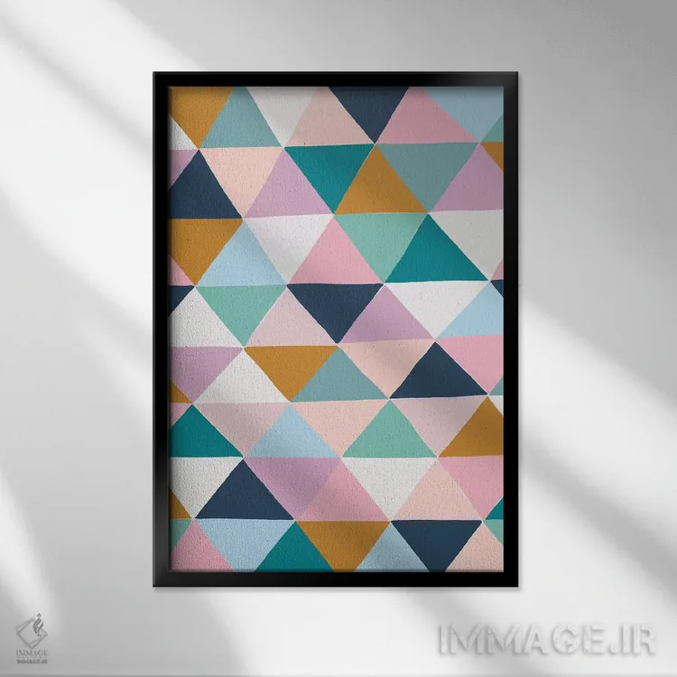 تابلو انتزاعی الماس های ملایم اثر نانسی مک کنزی - نمای قابدار مشکی