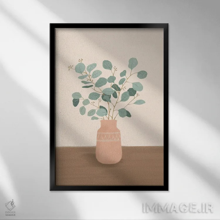 تابلو دکوراتیو برگ های خشک یک اثر نانسی مک کنزی - نمای قابدار مشکی