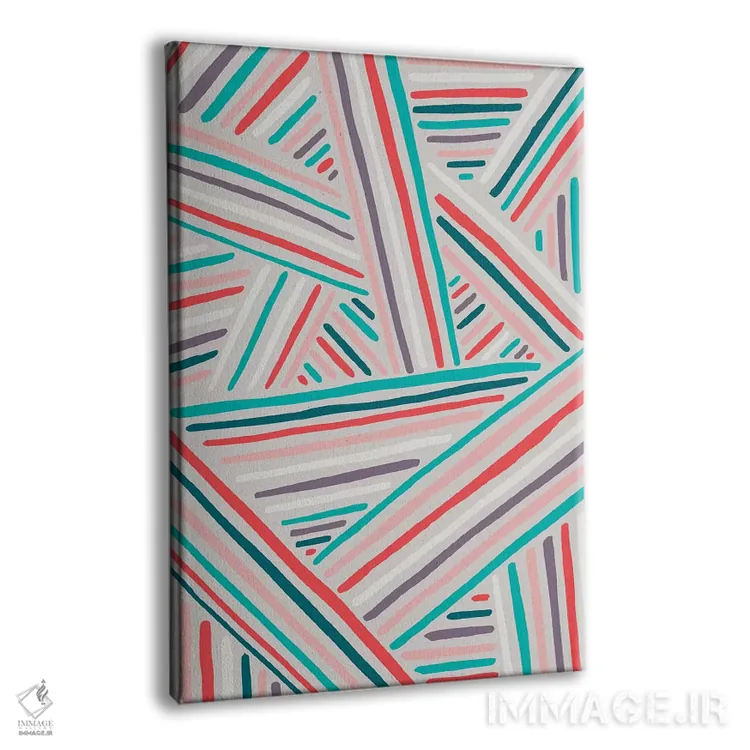 تابلو انتزاعی راه راه های تابستانی اثر نانسی مک کنزی - نمای پرسپکتیو محصول