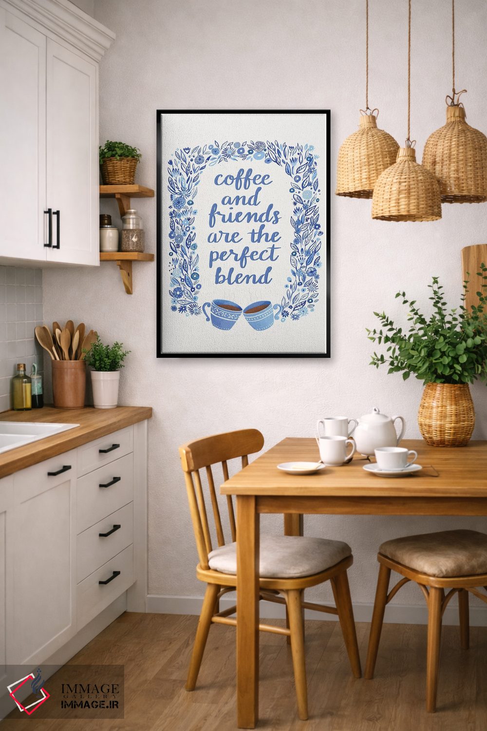 تابلو دکوراتیو آشپزخانه آبی خانه ۵ اثر نانسی مک کنزی - D5B