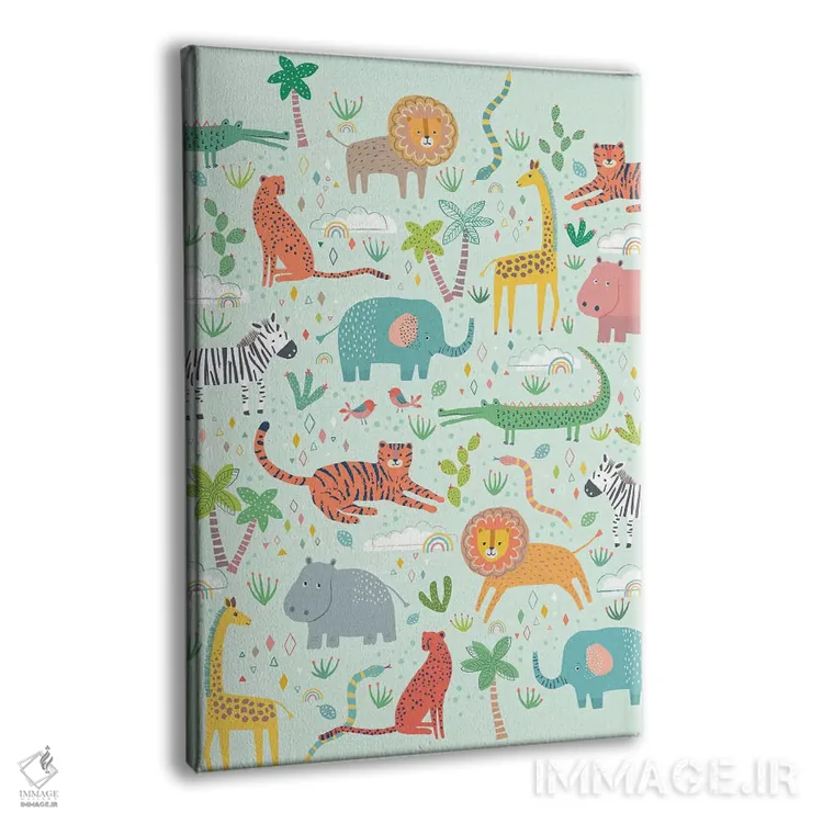 تابلو دکوراتیو دوستان جنگلی دو اثر نانسی مک کنزی - نمای پرسپکتیو محصول