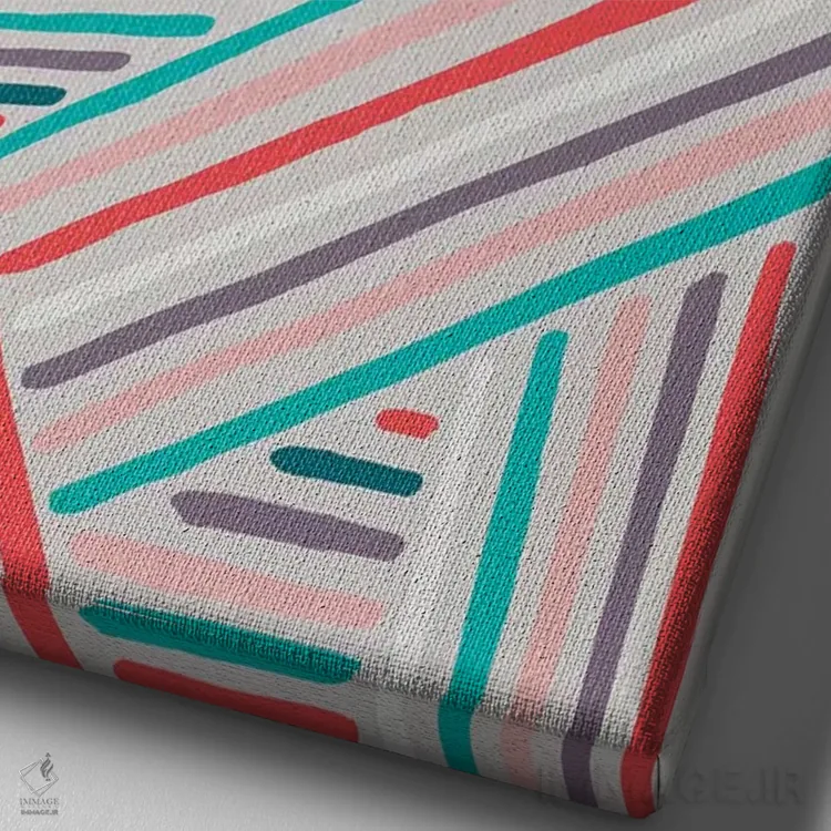 تابلو انتزاعی راه راه های تابستانی اثر نانسی مک کنزی - نمای نزدیک بافت بوم