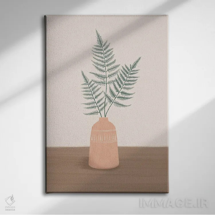 تابلو دکوراتیو برگ های خشک دو اثر نانسی مک کنزی - نمای روبهرو روی دیوار