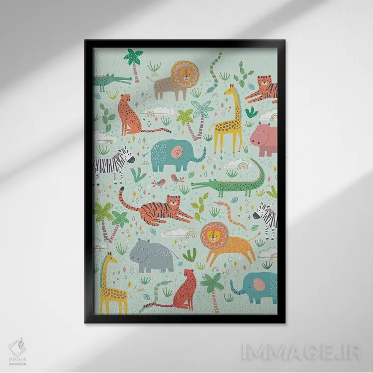 تابلو دکوراتیو دوستان جنگلی دو اثر نانسی مک کنزی - نمای قابدار مشکی