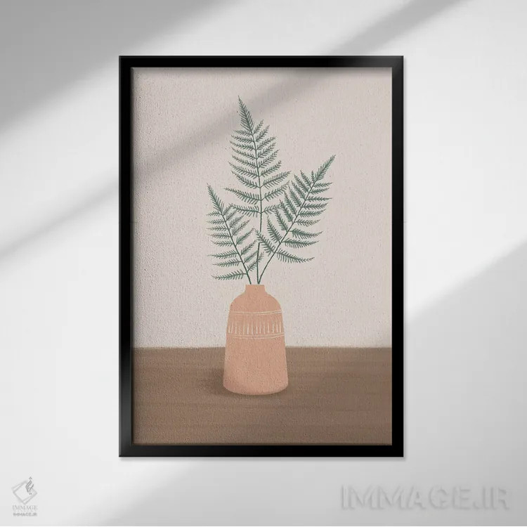 تابلو دکوراتیو برگ های خشک دو اثر نانسی مک کنزی - نمای قابدار مشکی