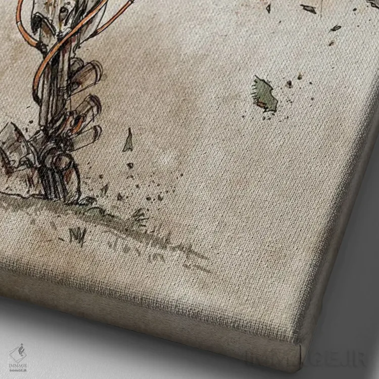 تابلو دکوراتیو مسی زنگ زده اثر نیکو دی متیا - نمای نزدیک بافت بوم