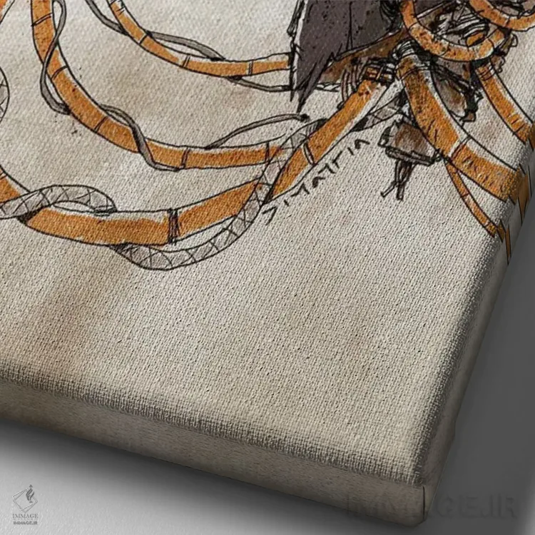 تابلو دکوراتیو دوپلوهای زنگ زده: نئو ویک اثر نیکو دی متیا - نمای نزدیک بافت بوم