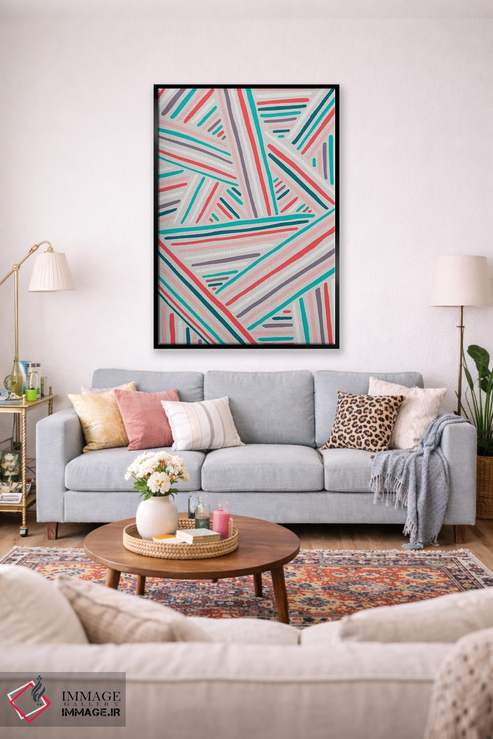 تابلو انتزاعی راه راه های تابستانی اثر نانسی مک کنزی - D1B