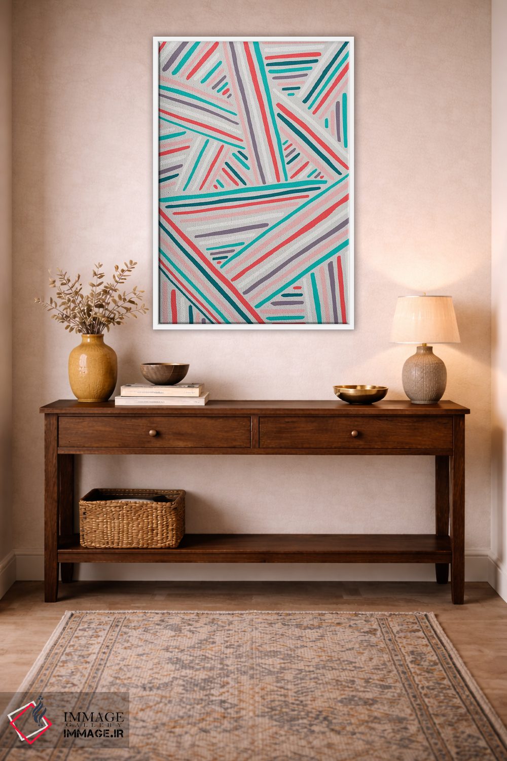 تابلو انتزاعی راه راه های تابستانی اثر نانسی مک کنزی - D2W