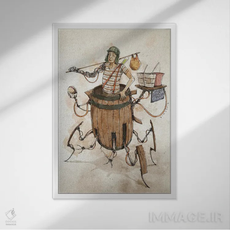 تابلو دکوراتیو چاوو زنگ زده اثر نیکو دی متیا - نمای قابدار سفید